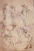 LEONARDO da Vinci Study fur the adoration of the Konige oil painting